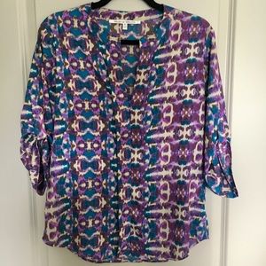 Collective Concepts Ikat Printed Blouse - Sz Small